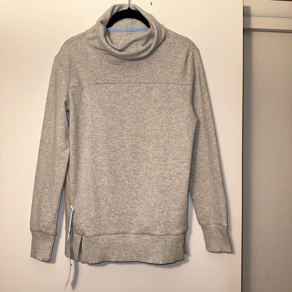 Southern Tide Women’s XS Ella Turtleneck Sweatshirt Mock Neck Light Gray NWT